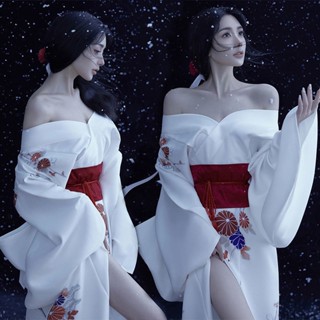 ☞ 有貨 優質版和服神明少女和服女改良中國風連衣裙寫真女日式正裝影樓主題拍照服裝改良和服復古女裝a春日祭正裝傳統日本