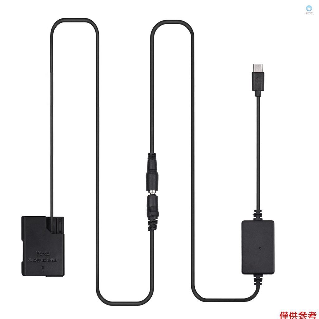 Pd USB Type-C 電纜到 EP-5A 虛擬電池直流耦合器 EN-EL14 更換 D5600 D5500 D51