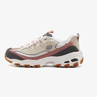 Skechers 女款老爹鞋D Lites 增高休閒鞋 修飾腿型 記憶鞋墊 灰粉色11947NTPH