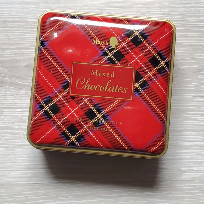 Mary's Mixed Chocolates方形巧克力鐵盒(桑葚紅)