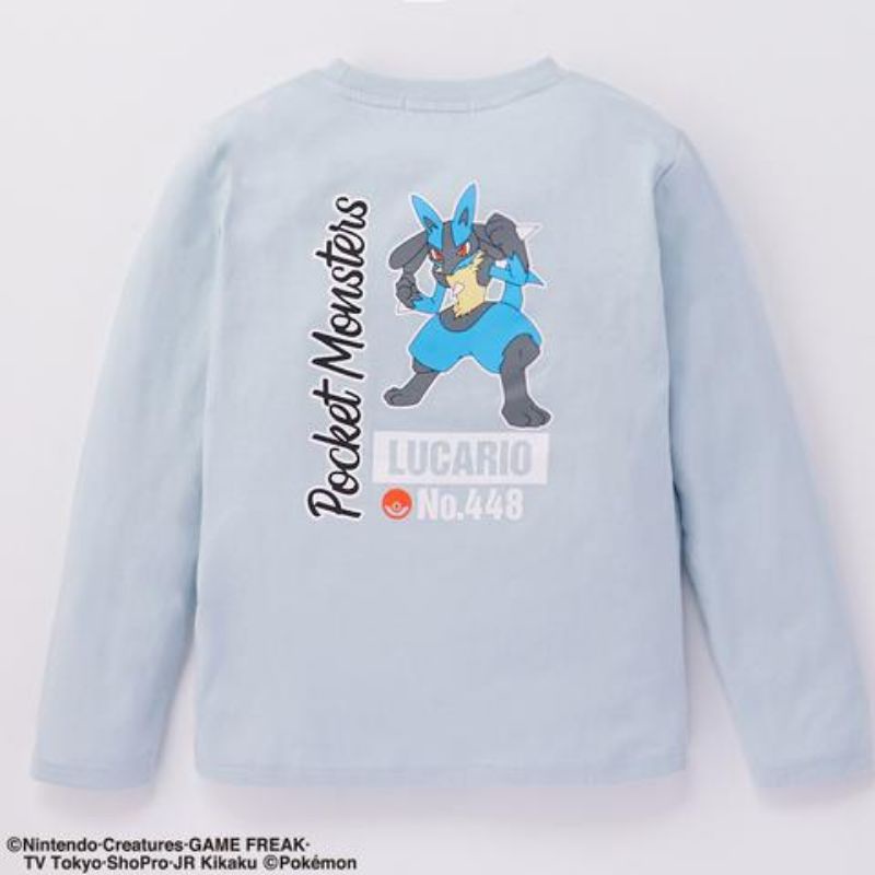 ☞現貨140 新品 ♡日本童裝 Pokémon精靈寶可夢 神奇寶貝 路卡利歐長袖上衣 棉T $580 圖案在背後