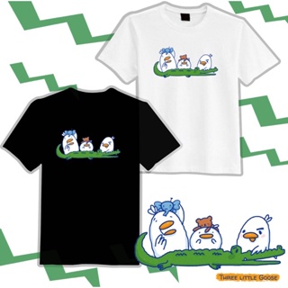 小鱷魚寵物-三隻胖鵝鱷魚插畫T恤童裝
