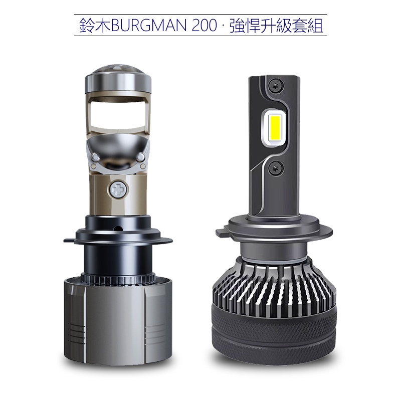 Suzuki鈴木Burgman 200 直上型LED魚眼大燈 H7 近燈 遠燈 超亮聚光 4300K原廠色溫 LED燈泡