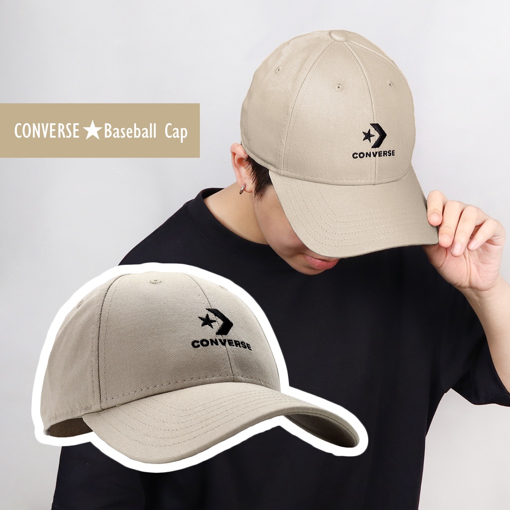 Converse 帽子 Baseball Cap 男女款 卡其 老帽色 棒球帽 斜紋布【ACS】 10008479A25
