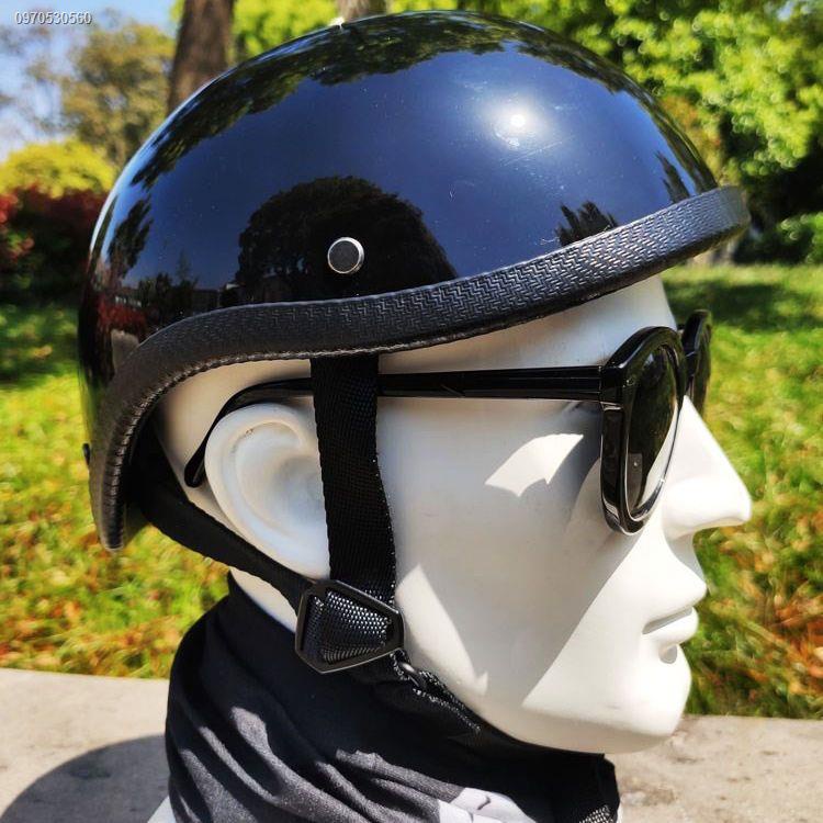 護目鏡 哈雷 頭盔面罩復古哈雷摩托車日系瓢盔瓜皮盔水瓢頭盔半盔電動車頭盔個性電瓶車