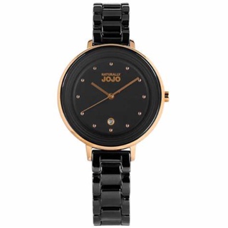 NATURALLY JOJO JO96926-88R 黑面玫金殼黑陶瓷腕錶定律週期陶瓷時尚腕錶