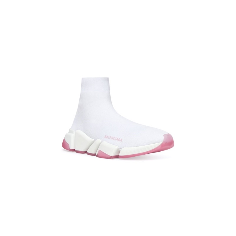 BALENCIAGA巴黎世家襪套鞋SPEED2.0白色粉底尺碼36號(23號)