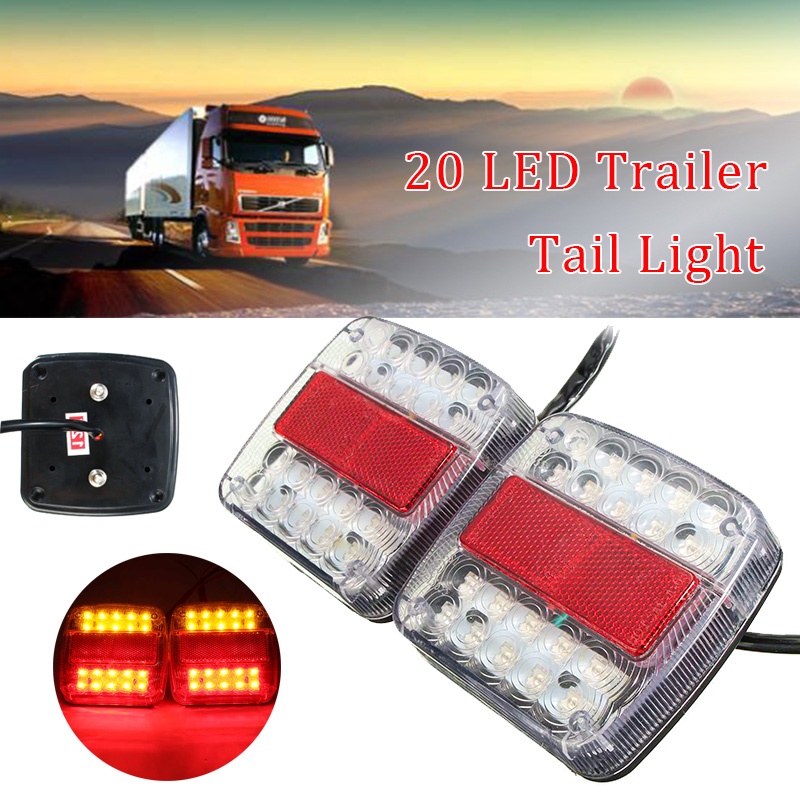 12v 20 LED 尾燈轉向信號後剎車燈號牌照適用於汽車卡車拖車大篷車 UTE 露營車 ATV E-mark