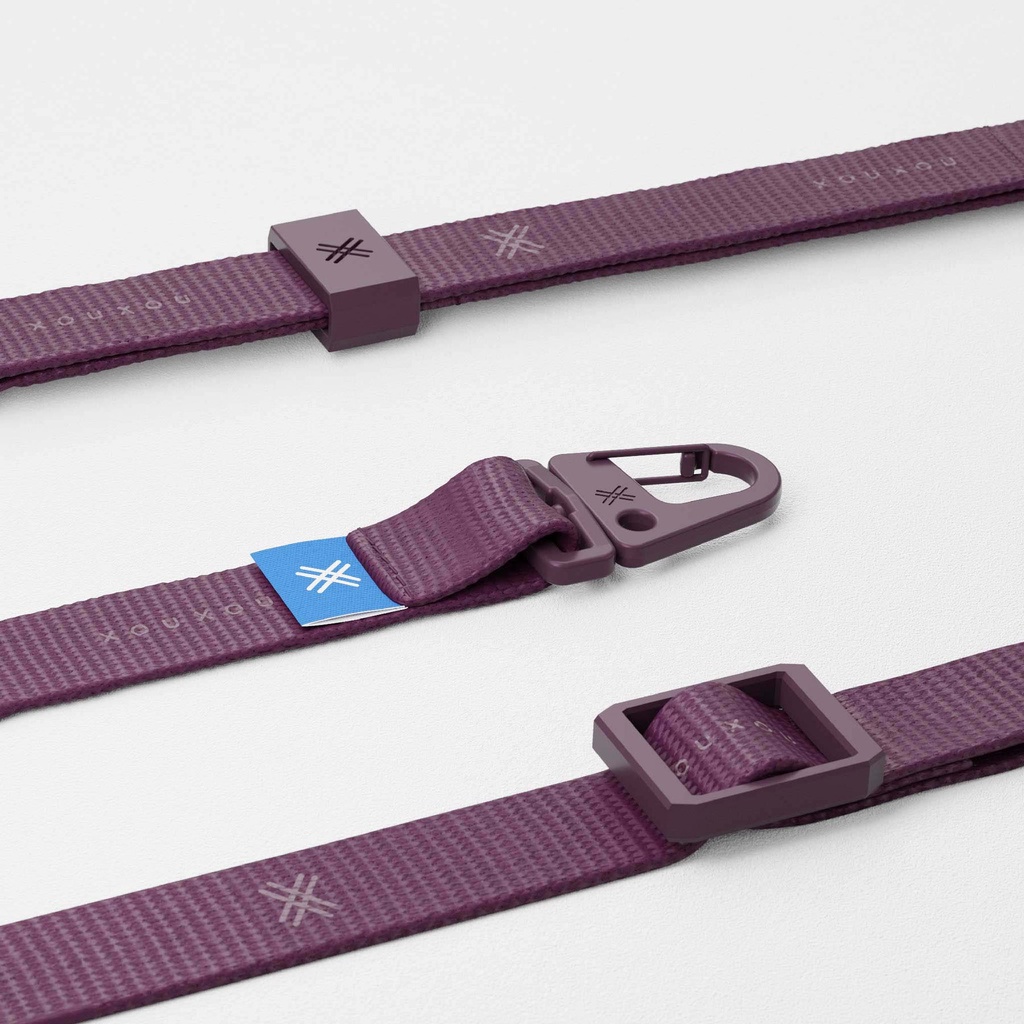 XOUXOU / 12mm多功能背帶-勃根地紫Burgundy 可支援相機 掛繩手機殼 手機夾片