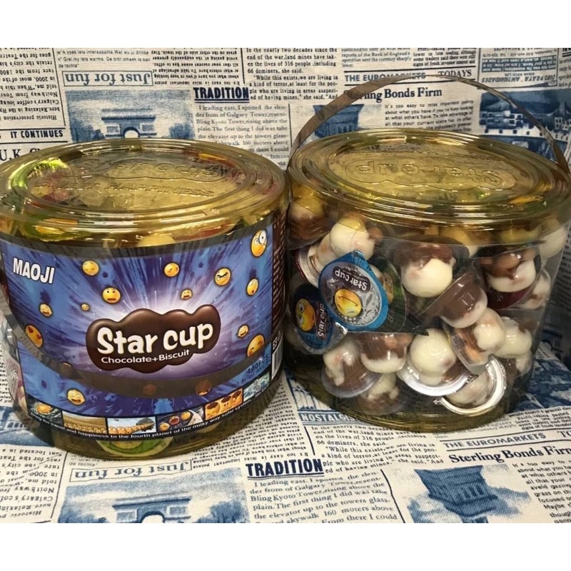 「送禮」Star cup來一杯巧克力、  草莓、聰明杯（可可醬+餅乾)