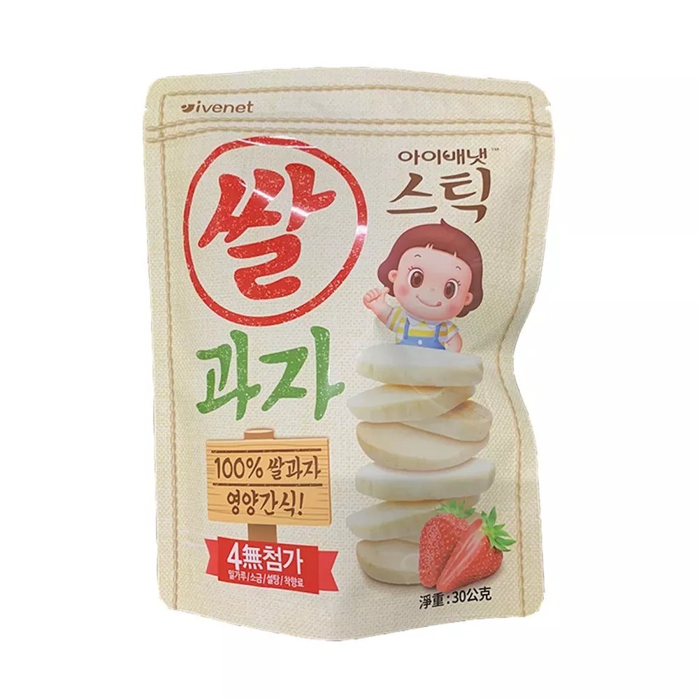 韓國 IVENET 艾唯倪 大米餅30g - 草莓 / 寶寶零食 副食品 磨牙 離乳食品