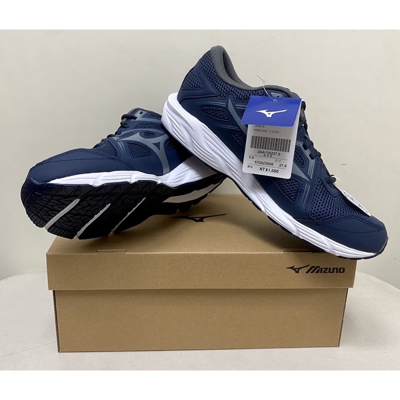 MIZUNO MAXIMIZER 25 美津濃 男 藍白黑 慢跑鞋 3E寬楦 經典款 (K1GA230008)
