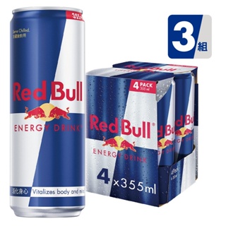 Red Bull 紅牛能量飲料 355ml 4入/組x3組(原味) 共12入_官方直營店