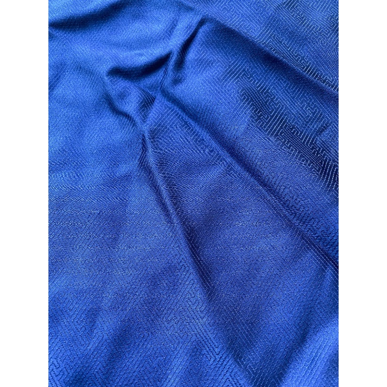 藍色亮滑織紋布 B02