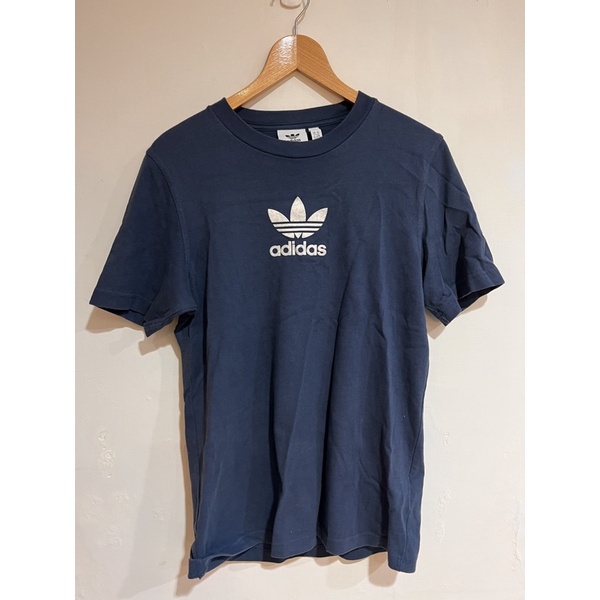 Adidas T-shirt 短袖上衣 T恤 LogoT 藍色 XS 男性