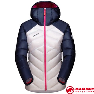 【MAMMUT 長毛象】女 Taiss 超輕耐磨連帽羽絨保暖外套.夾克.大衣/900FP鵝絨 白/海洋藍 02710