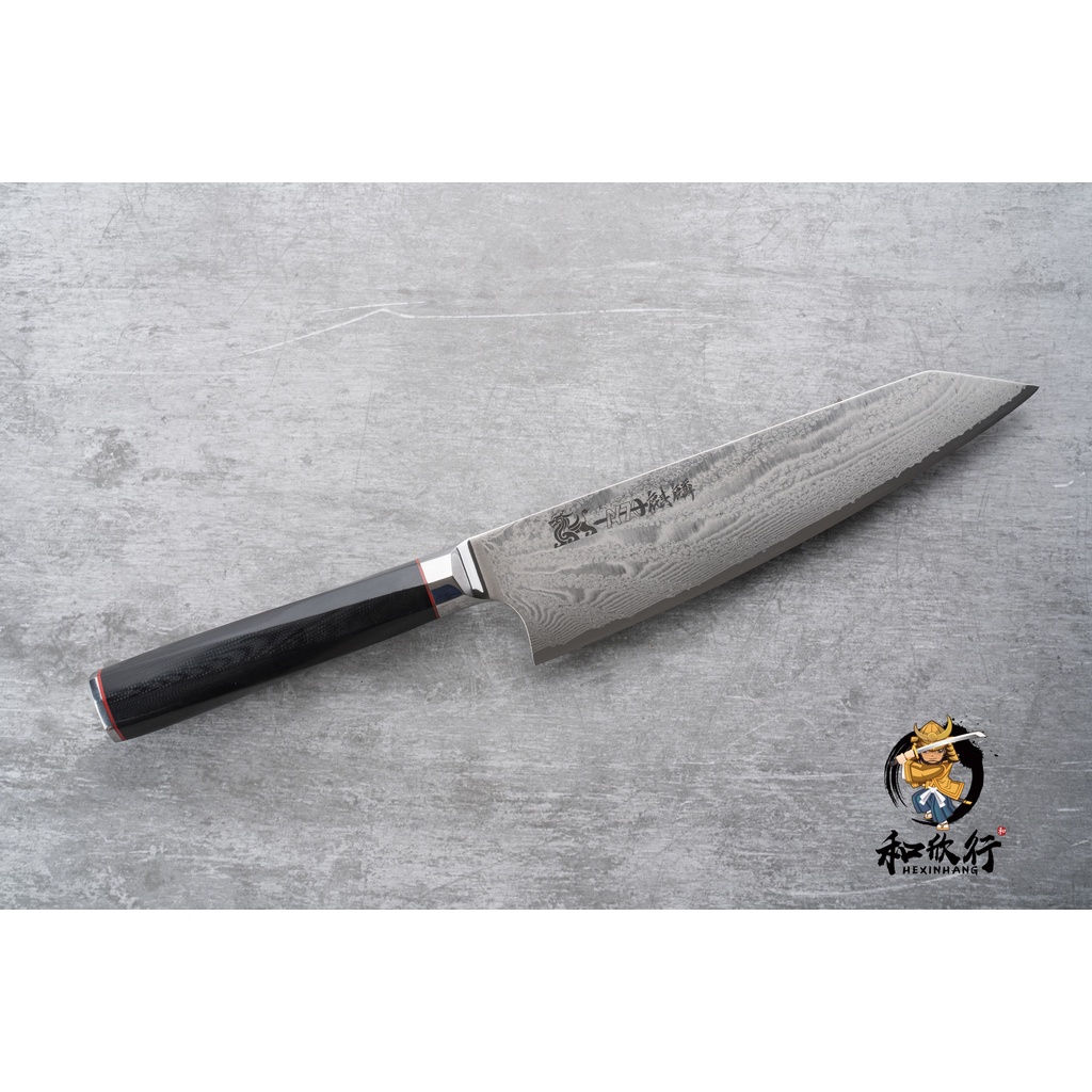 「和欣行」現貨、麒麟 AY70 71層 積層鋼  劍型 牛刀 200mm (送絨布刀套) 料理刀
