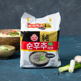 韓國 不倒翁 黑胡椒牛骨湯拉麵 480g/4入/袋 韓國拉麵 泡麵 效期 2025.06.13《釜山小姐》