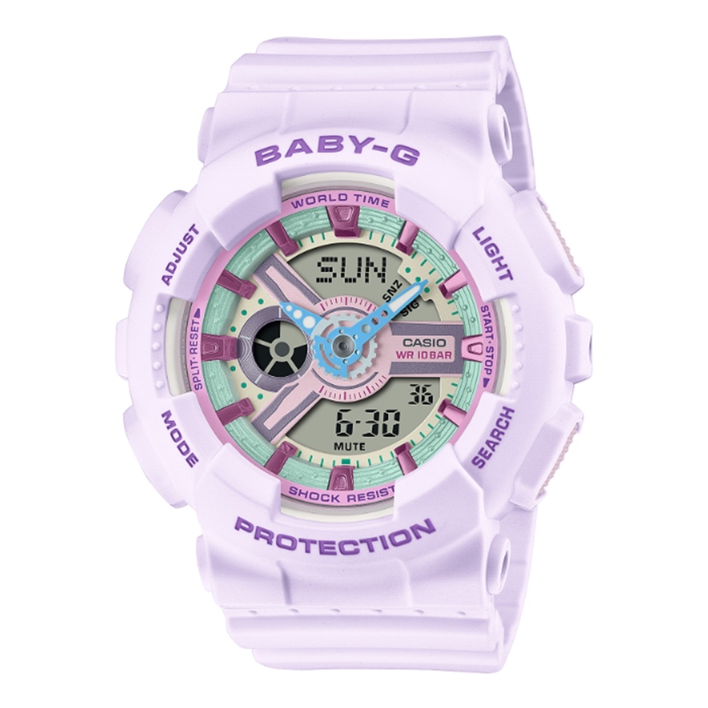 CASIO 卡西歐 女 Baby-G 夢幻粉彩雙顯腕錶(BA-110XPM-6A)