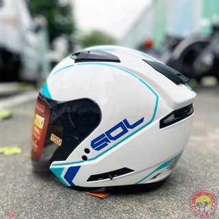 🌟台南熊安全🌟 SOL SO-7E 彩繪 幻影 限量色 白綠 半罩 安全帽 SO7E 3/4罩 內藏墨鏡 雙D扣 雙層鏡