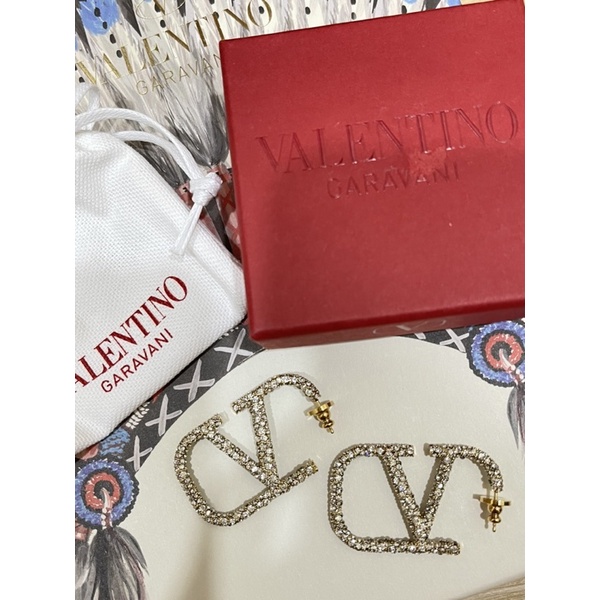 VALENTINO范倫鐵諾V logo耳環