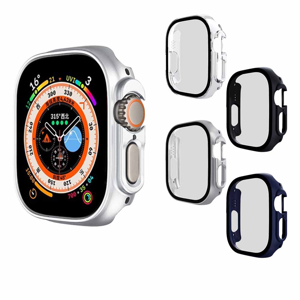 台灣現貨 Apple Watch Ultra2/Ultra 雙料保護殼 9H玻璃錶面+PC硬殼 49mm 蘋果手錶保護殼