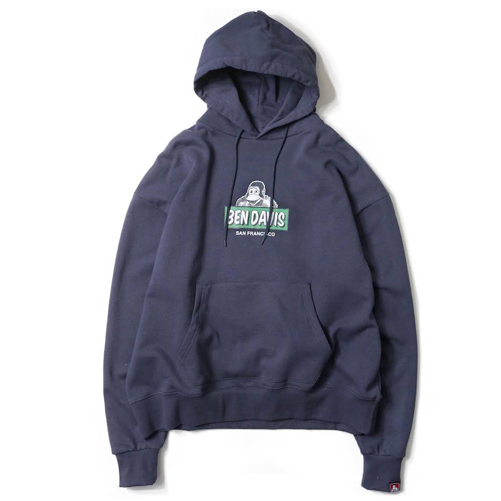 BEN DAVIS BDZ2-3002 COLLEGE SWEAT HOODIE 印刷圖像 帽T (藍色) 化學原宿