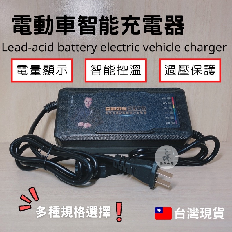 《現貨天天出》 電動車充電器 acid charger ebike 鉛酸 森林榮耀 48v 60v 72v 品字頭