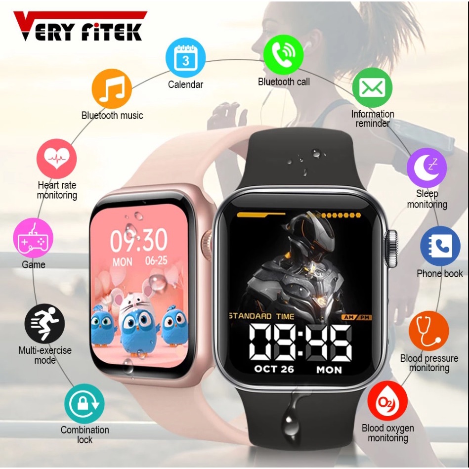 SmartWatch Series 8 T500 + Pro Jam Tangan Pintar Konek Ke HP