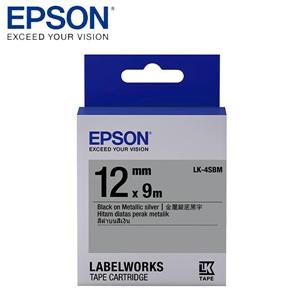 (聊聊享優惠) EPSON LK-4SBM C53S654421標籤帶(金銀12mm )銀黑(台灣本島免運費)