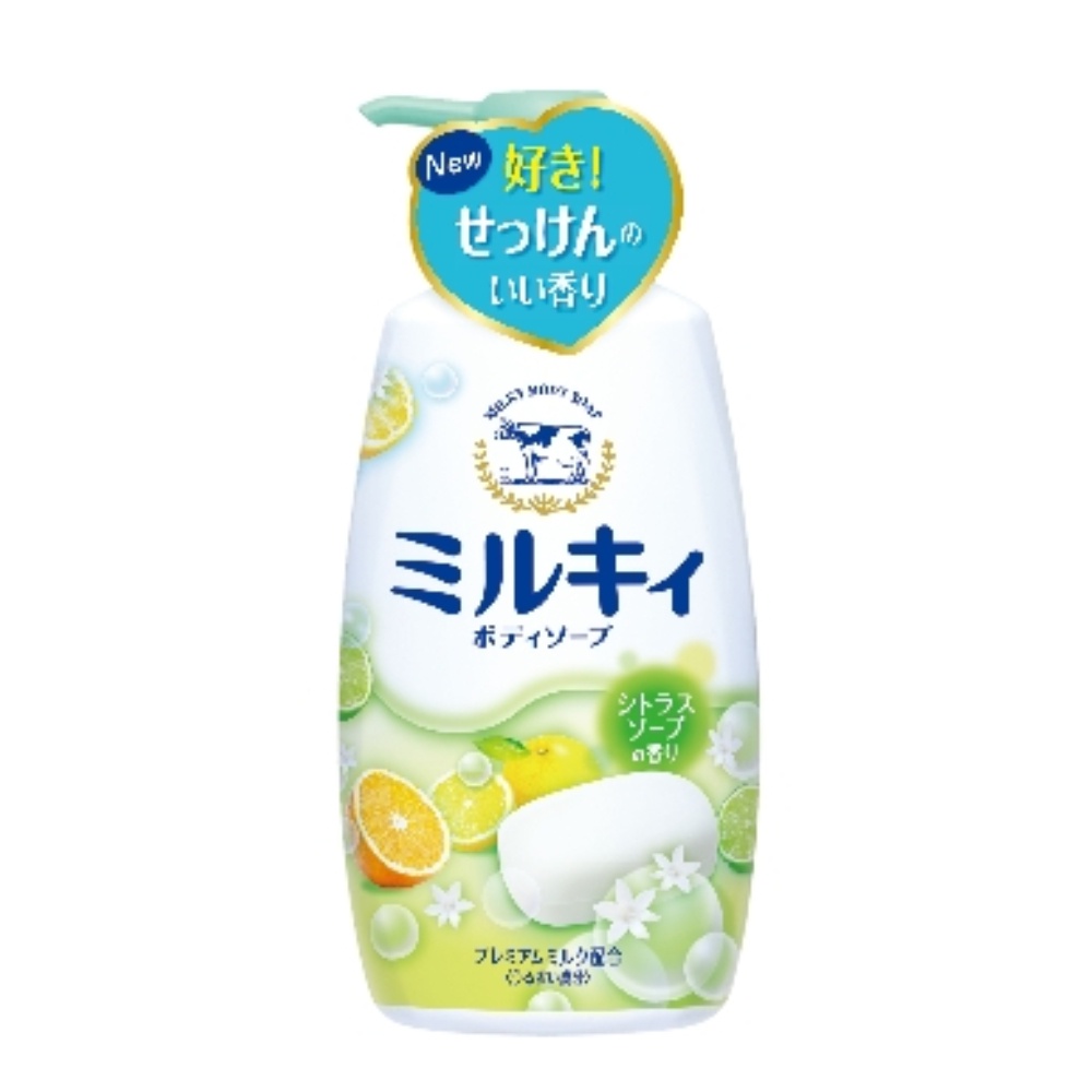 牛乳石鹼 牛乳精華沐浴乳(柚子果香) 550ml【家樂福】