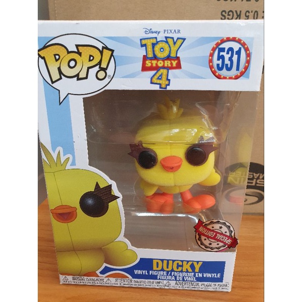 全新 代理 正版 FUNKO POP 531 鴨霸 玩具總動員4 黃色小鴨 Toy story 小雞 Ducky 植絨版
