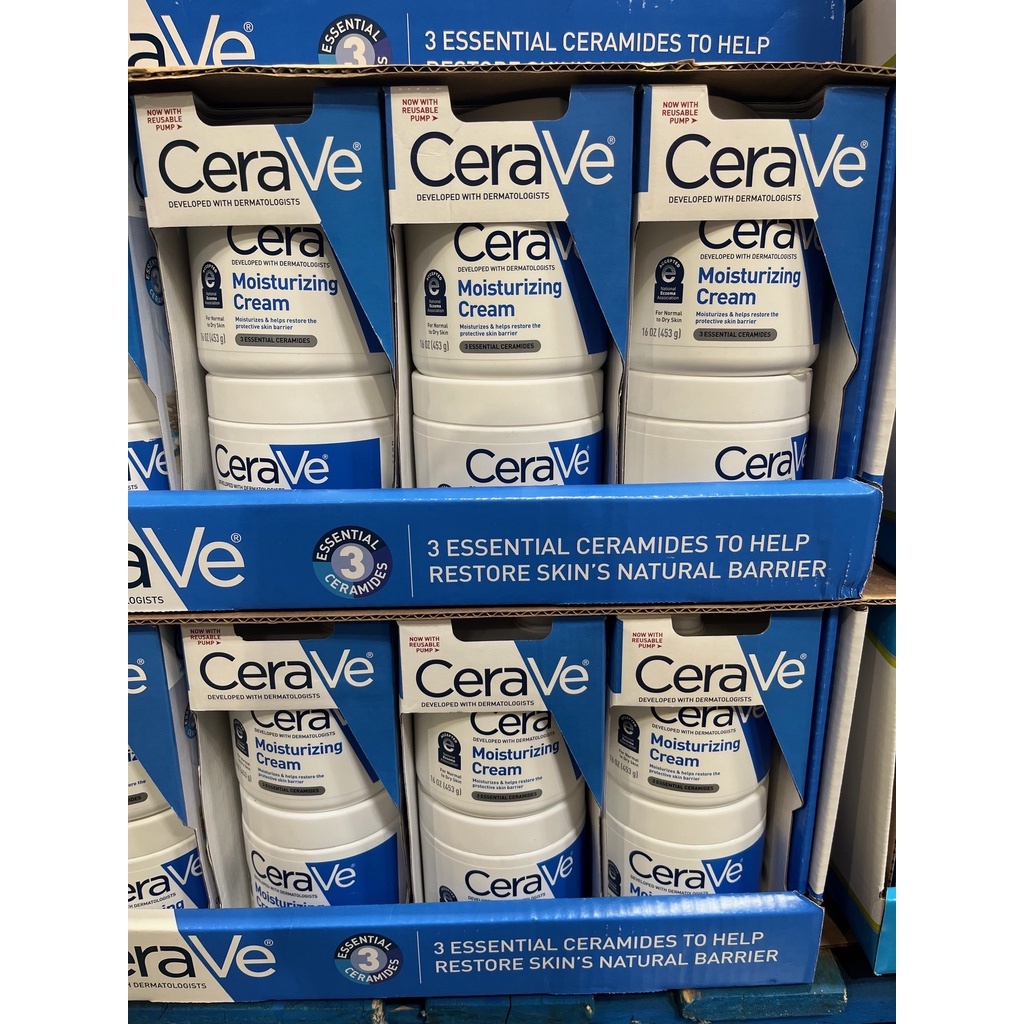 【美國商城USA mall】Cerave 保濕乳霜 按壓款453g+無壓頭款453g 絲若膚