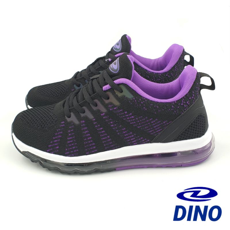 【米蘭鞋都】DINO (女) 飛織 透氣 全氣墊 慢跑鞋 運動鞋 避震 防臭 Q彈 3676 黑紫 另有黑紅色