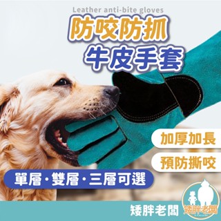 『免運』防咬手套 24H出貨 臺灣現貨【矮胖老闆】【A764】寵物防咬 防抓傷手套 寵物訓練 安全防咬 防咬防抓牛皮手套