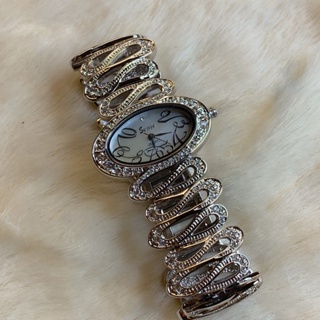 優雅天鵝錶帶無限橢圓錶盤 珠寶錶 石英錶