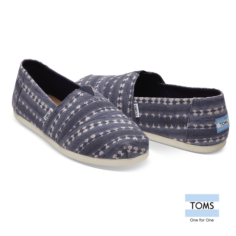 TOMS 條紋蠟染帆布懶人鞋 男款 10009896 NAVY