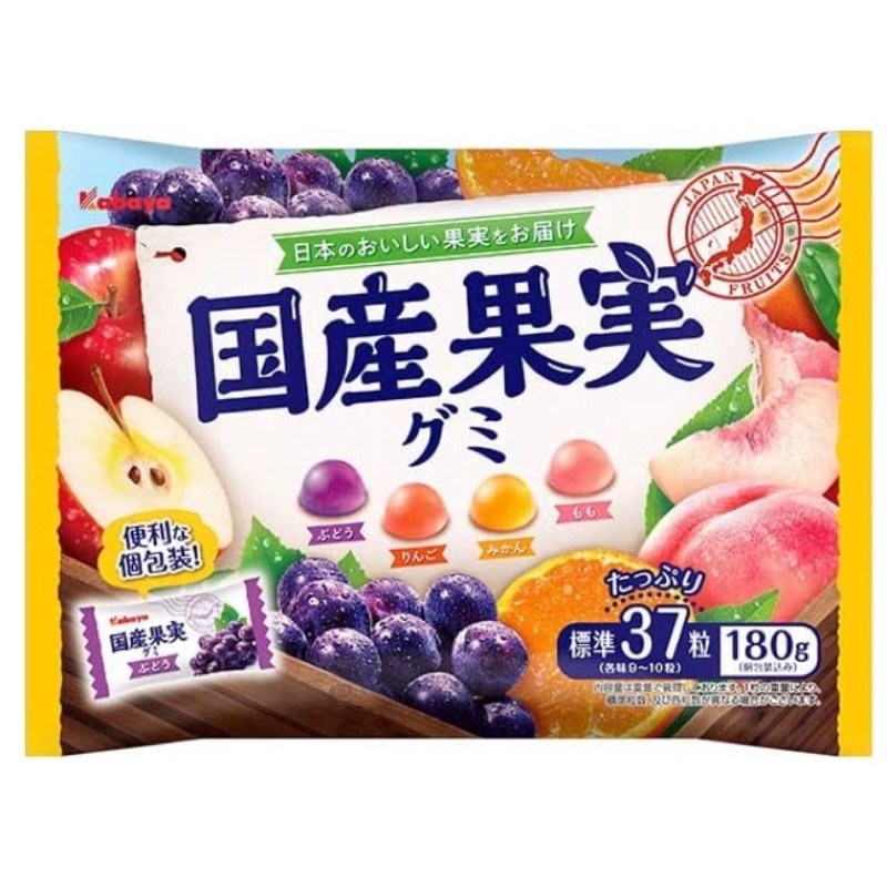 日本 卡巴 Kabaya 國產果實 水果味軟糖 蜜柑&amp;葡萄&amp;蘋果&amp;水蜜桃風味