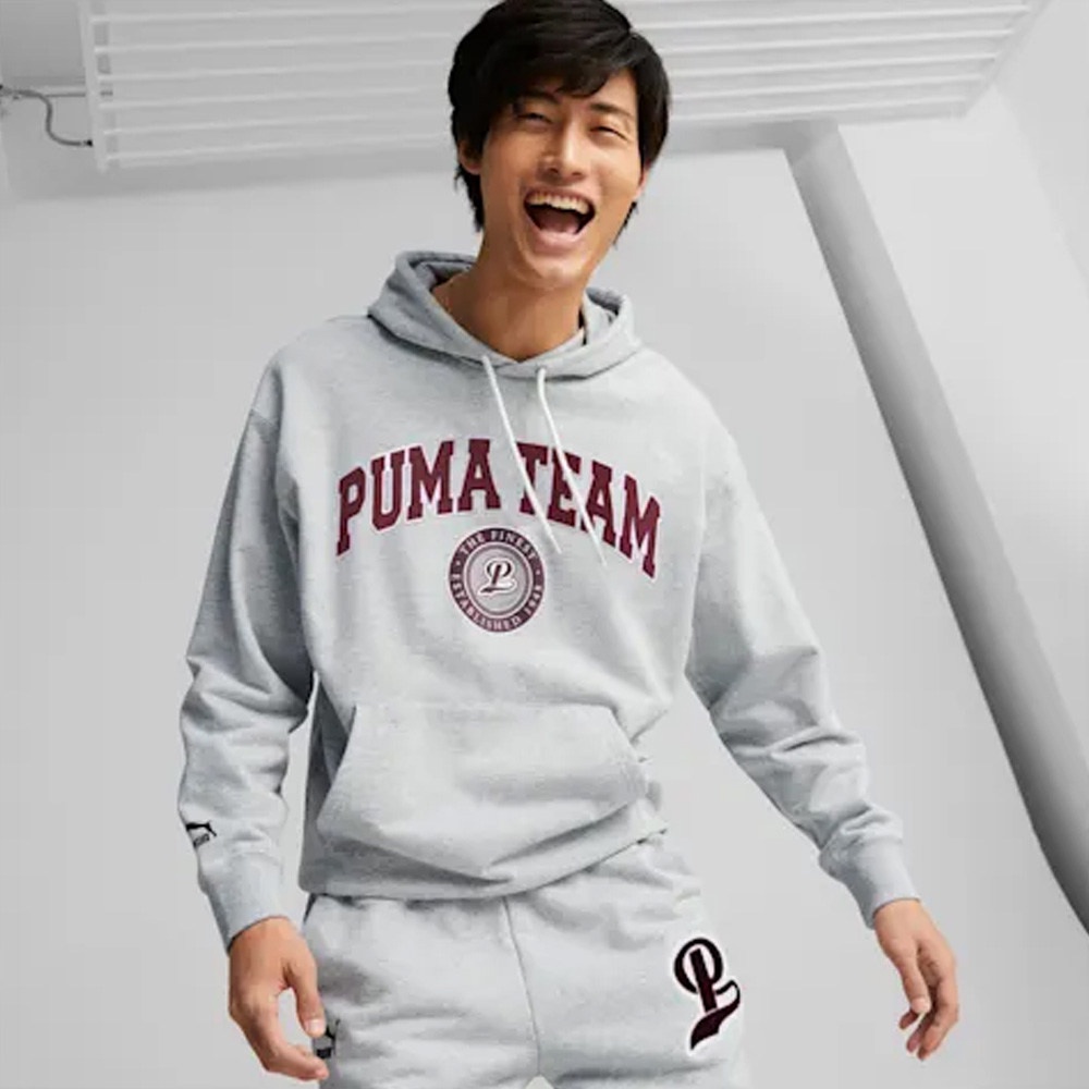 PUMA 帽T 運動上衣 休閒上衣 瘦子 E.SO 代言款 流行系列Puma T 男 53917004 灰色