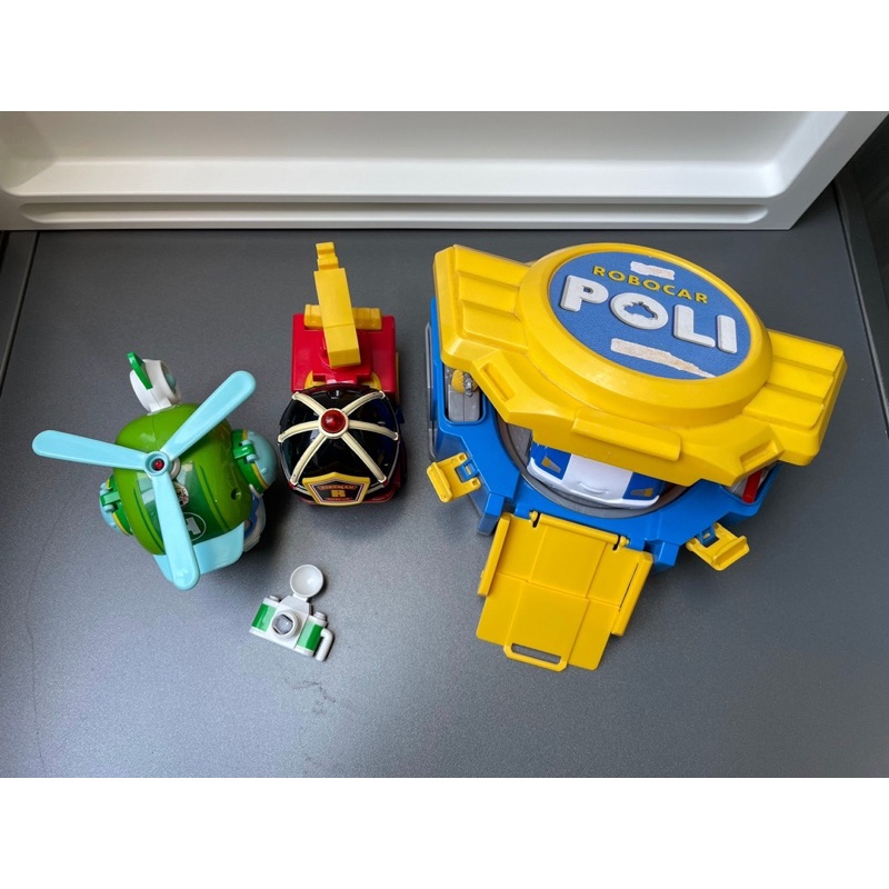 ［二手玩具］POLI波力 HELLY ROY 救援小英雄 變形手提機器人組合
