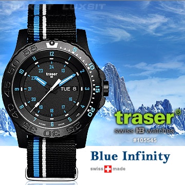 【LED Lifeway】Traser Blue Infinity (公司貨-可加購尼龍錶帶) 軍錶 #105545