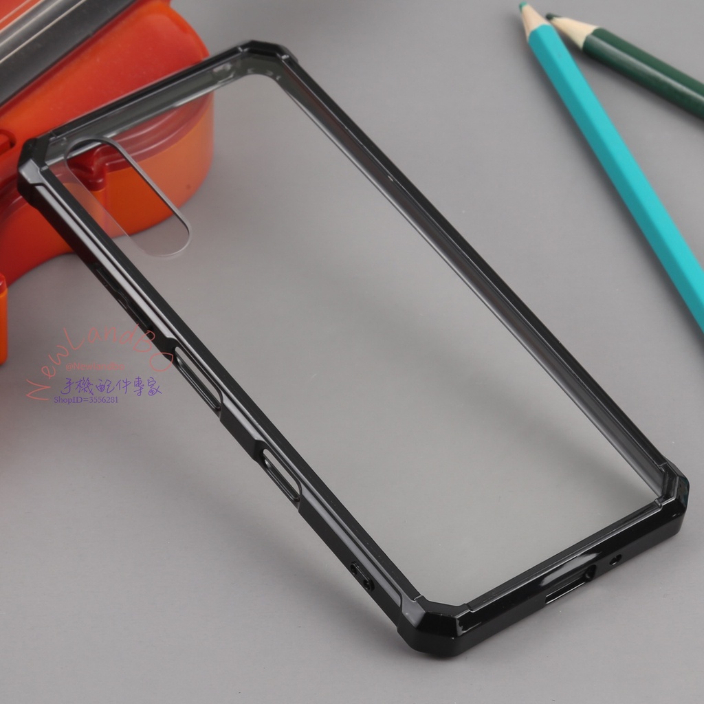 硬背板 矽膠邊框 防撞水晶透明手機保護殼 Sony Xperia 1 5 10 III iV V