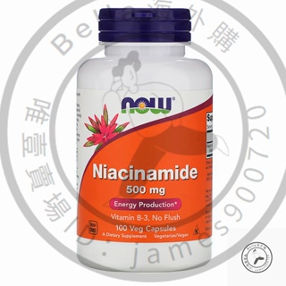 【現貨】美國Now Foods 煙酸 煙酰胺  niacinamide不產生煙酸潮紅維生素B3