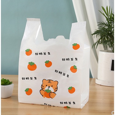 ♥現貨♥白色袋 虎虎袋 塑膠袋 手提袋 玩具袋 零食袋 PE材質提袋  禮品袋 包裝袋 環保袋 三角蛋糕袋