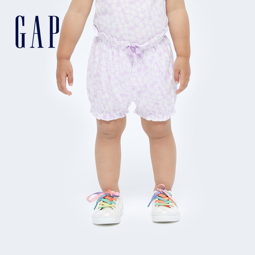 Gap 嬰兒裝 紮染純棉短褲 布萊納系列-紫色印花(682705)