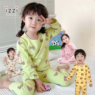 24h🧡 臺灣現貨✚發票32-005【萊卡棉 居家服 男童 女童 長袖 套裝】春秋款 薄款 兒童 童裝 izzi A 3