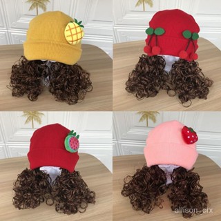 【優選精品】韓版嬰幼兒童帽子鞦鼕季雙層毛綫保暖女寶寶辮子假髮女童可愛萌帽ins風韓國 YCFJ