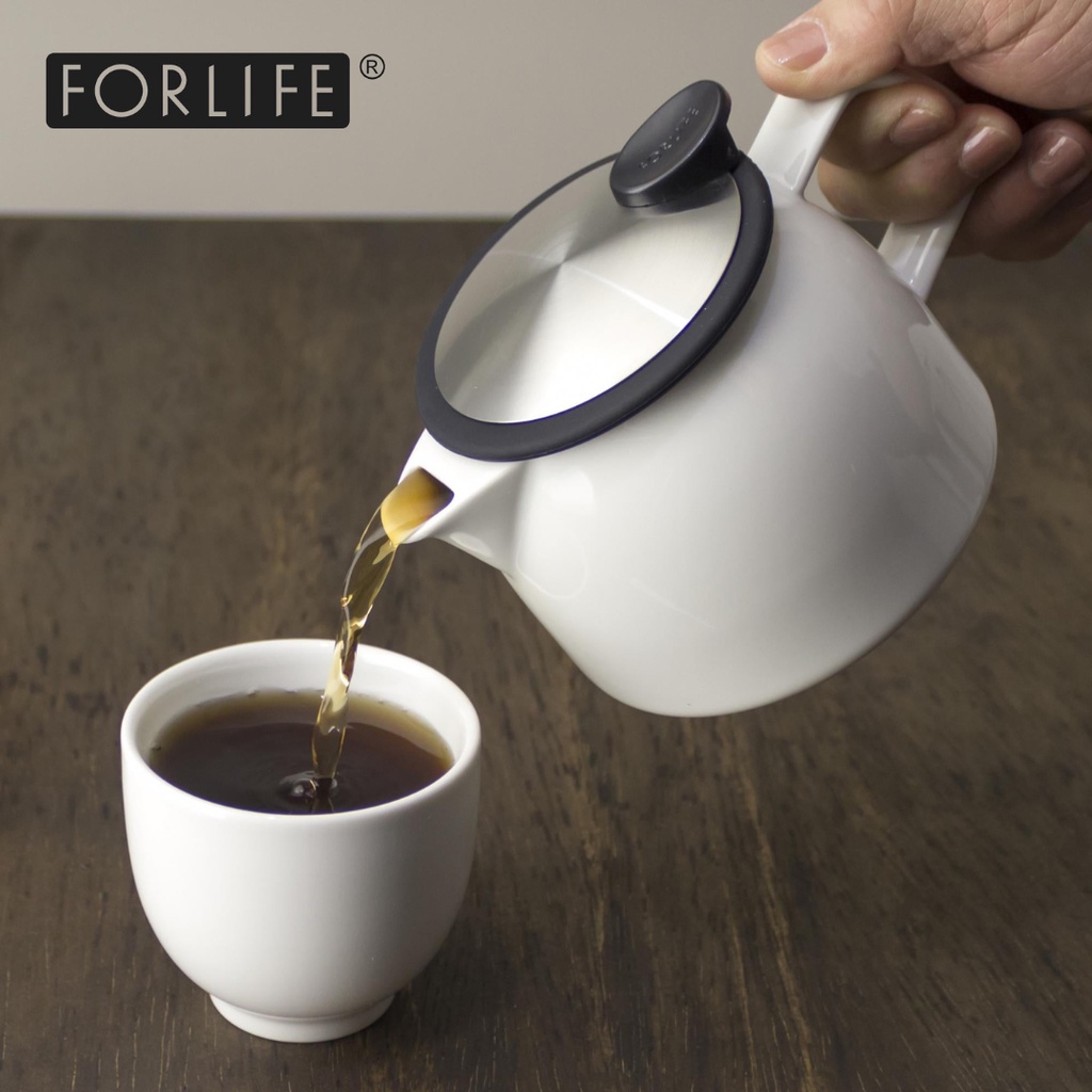 日式簡約設計〚ForLife〛陶瓷壺 色釉貝爾壺 Bell Teapot 470ml 16oz 茶壺 茶包 茶葉