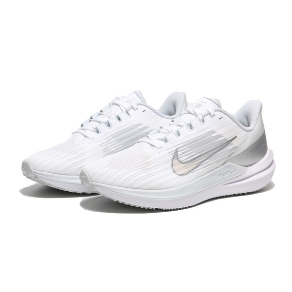 NIKE 慢跑鞋 WMNS AIR WINFLO 9 白 銀 DD8686-100