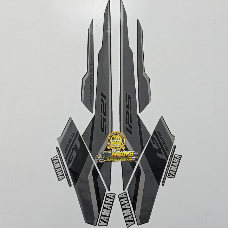 山葉 雅馬哈靈魂GT 125 2017 2018黑色條紋標準品質摩托車車身貼